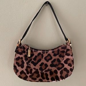 Stuart Weitzman 90’s leopard print pony hair shoulder bag